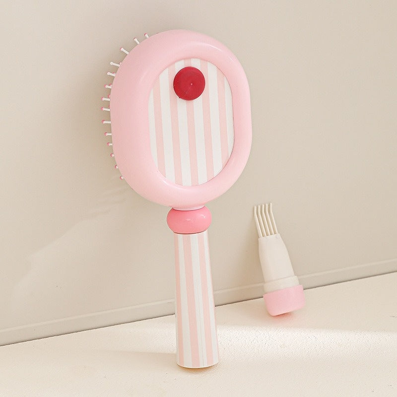 CouldNook Aesthetic Pastel Cushion Hairbrush - Built-In Cleaning Tool