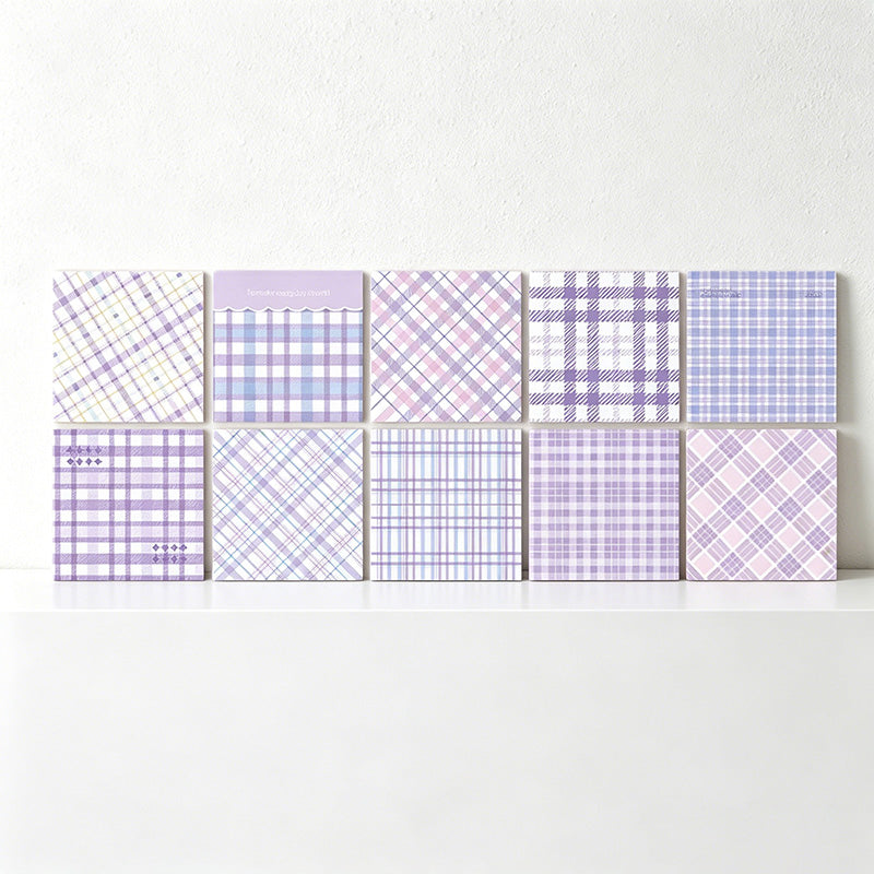 CouldNook Pastel Plaid Memo Pad - Aesthetic Non-Sticky Journaling Paper (200 Sheets)