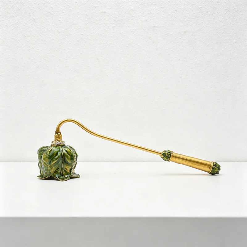 Vintage Enamel Candle Snuffer, Handheld Metal Candle Extinguisher