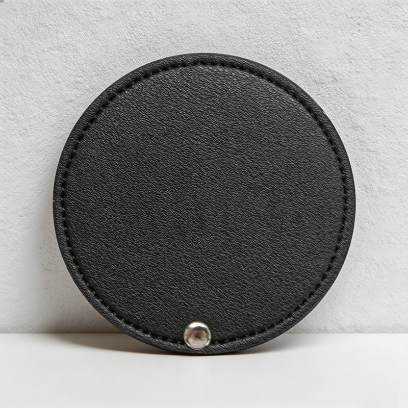 CouldNook PU Leather Rotating Compact Mirror - Portable Round Travel Mirror