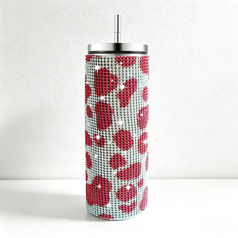 CouldNook 20oz Rhinestone Tumbler-Stainless Steel Vacuum Insulated Straight Body Tumbler with Straw
