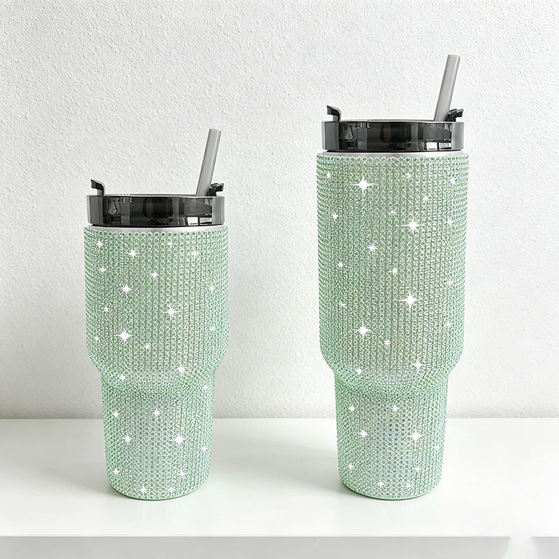 CouldNook 20/30oz Bling Rhinestone Car Tumbler - No Handle, Black Lid
