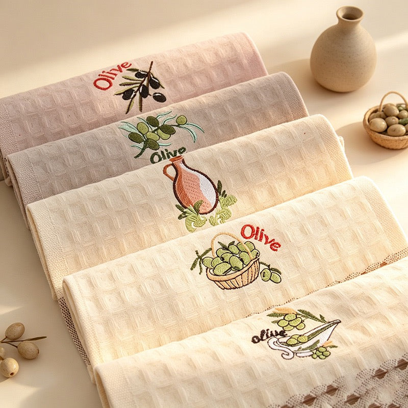 CouldNook Cotton Waffle Tea Towel - Rustic Cafe & Flora (Assorted Mix)