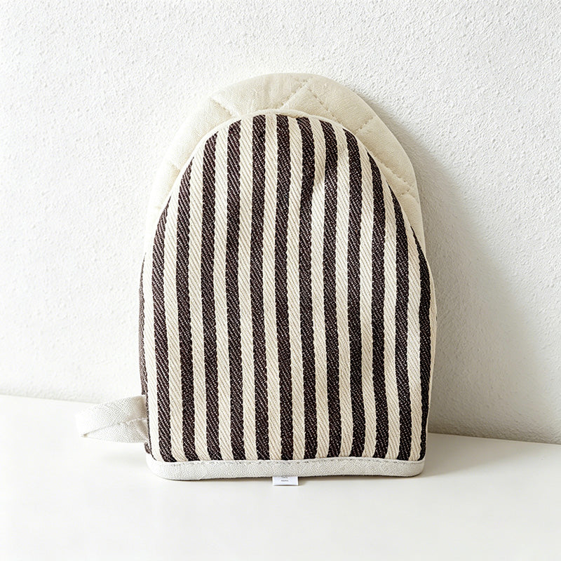 CouldNook Cotton Duckbill Oven Mitt - Minimalist Striped Kitchen Pot Holder