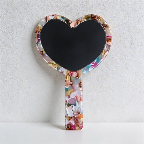 CouldNook Acetate Heart Handheld Mirror - Vintage Style Portable Makeup Mirror