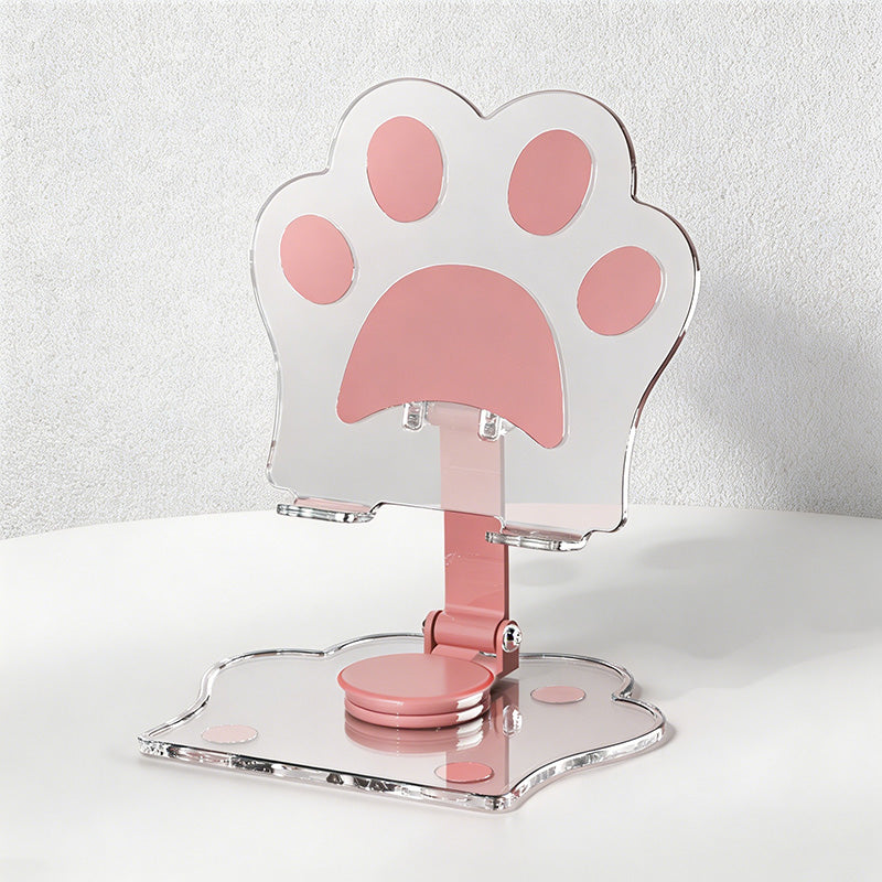 CouldNook Cute Cat Paw Acrylic Phone Stand - 360° Rotating Adjustable Holder