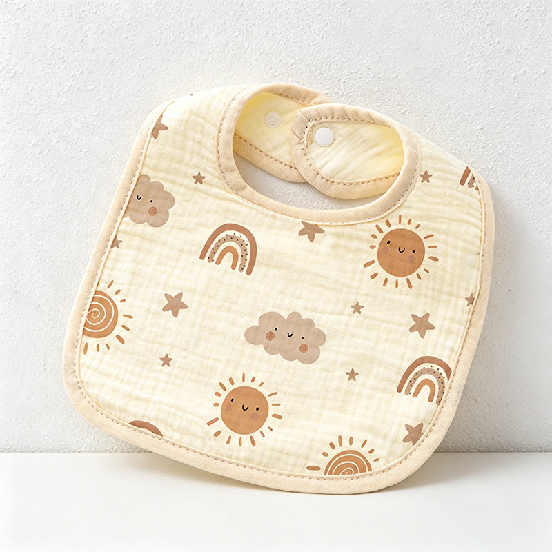 CouldNook Premium Muslin Cotton Baby Bib - Reversible 6-Layer U-Shape Drool Apron(set of 10)