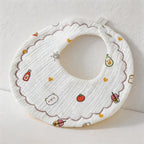 CouldNook Premium Muslin Cotton Baby Bib - Reversible 6-Layer Round Drool Apron(set of 10)