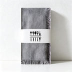 CouldNook Fringed Cotton Linen Napkin - Rustic Wabi-Sabi Dining Cloth