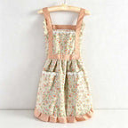 Floral Princess Apron - Polyester Backband Kitchen Apron