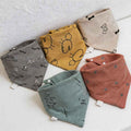 CouldNook Premium Cotton Baby Bandana Bibs - Geometric Bunny Soft Series (5-Pack)