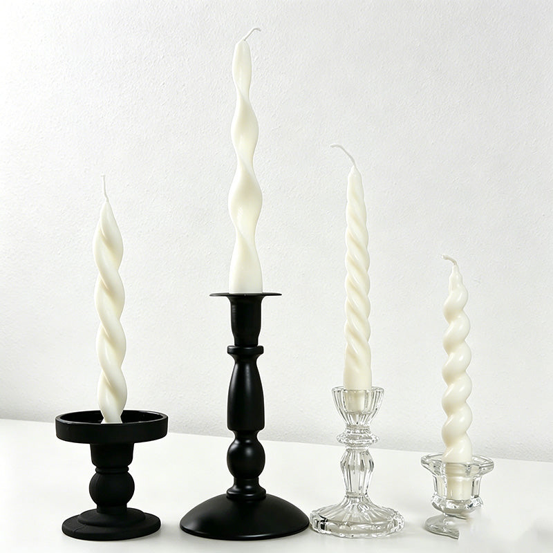 Spiral Taper Candle Set - Set Of 4 Assorted Twisted Candles in Gift Box