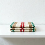 CouldNook Farmhouse Cotton Linen Table Runner - Rustic Boho Woven Macrame Mat