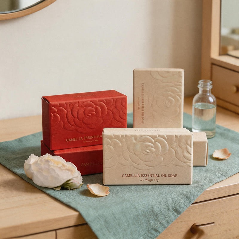 CouldNook Luxury Embossed Camellia Essential Oil Soap - Premium Gift Bar