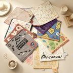 CouldNook Pure Cotton Yarn-Dyed Jacquard Embroidered Small Square Towel-Cute Artistic Hand Towel