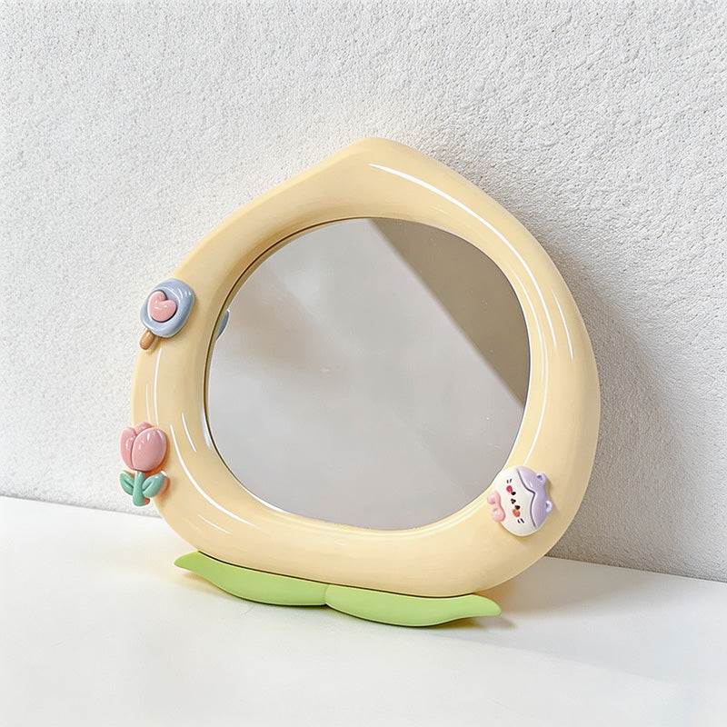 CouldNook Cute Peach-Shaped Vanity Mirror - Adjustable Desktop Makeup Mirror