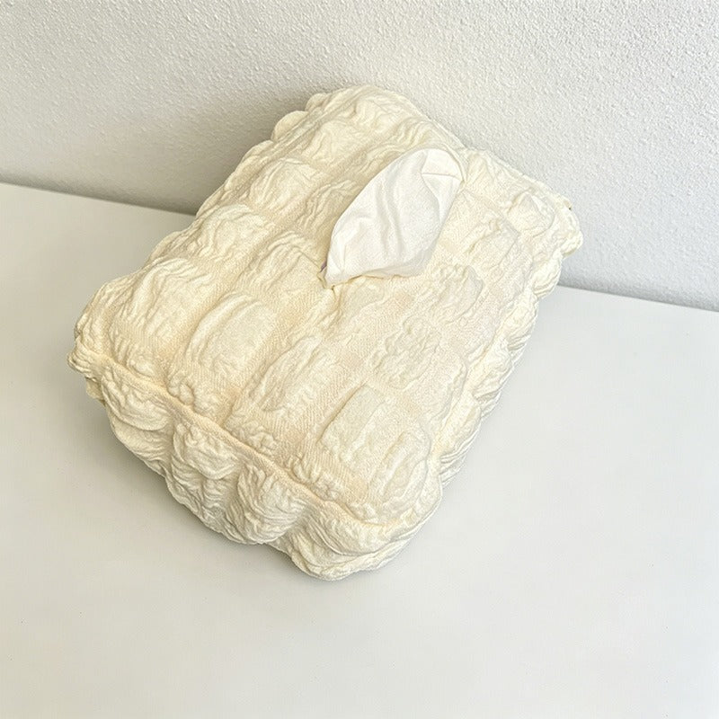 Puff Waffle Fabric Tissue Box - Car Hanging Napkin Holder