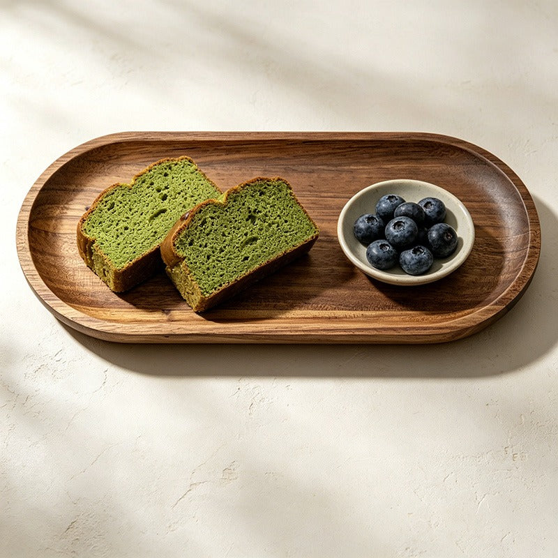Acacia Wood Oval Serving Plates - 3 Sizes for Food, Tea & Tabletop Use