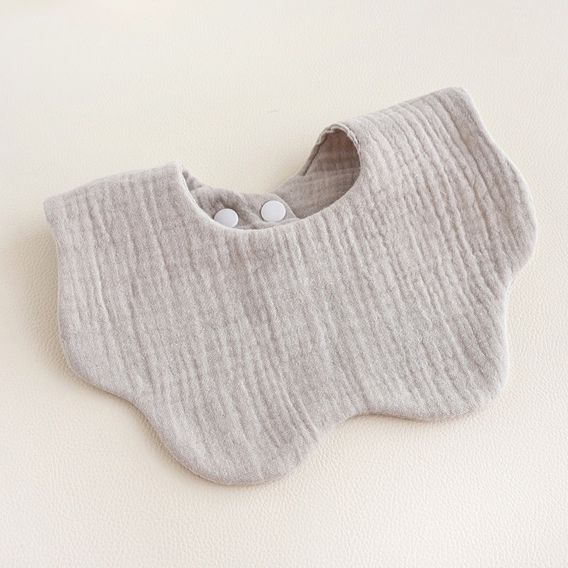 CouldNook Premium Muslin Cotton Baby Bib - Solid Morandi Petal Drool Apron(set of 10)