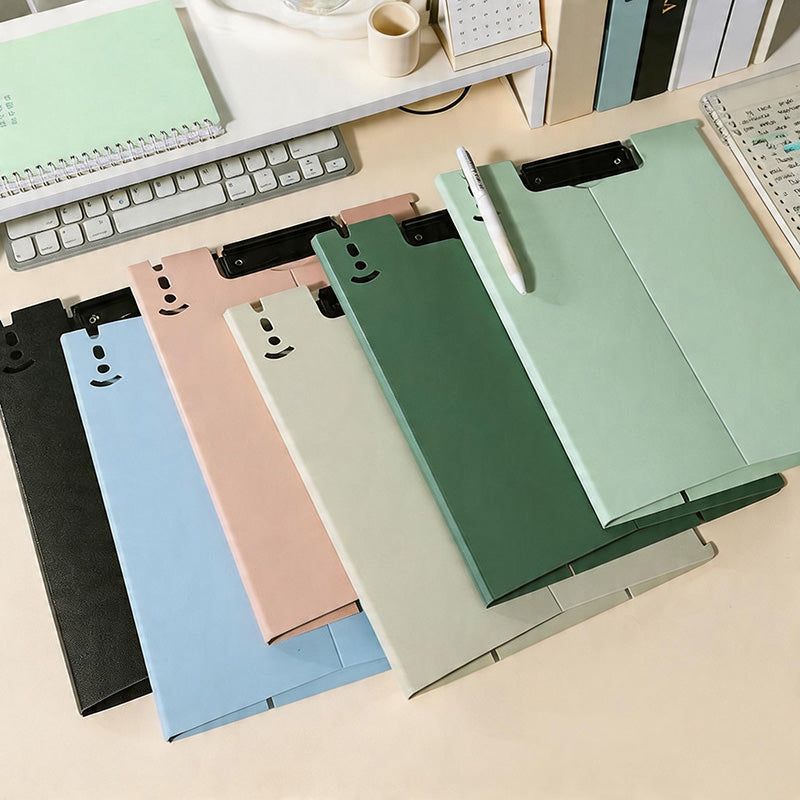 CouldNook Foldable A4 Clipboard Folder - Morandi Solid Color Stand-Up Writing Pad