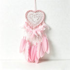 CouldNook Dreamcatcher-Handmade Crochet Heart Shaped Feather Dream Catcher Wall Hanging