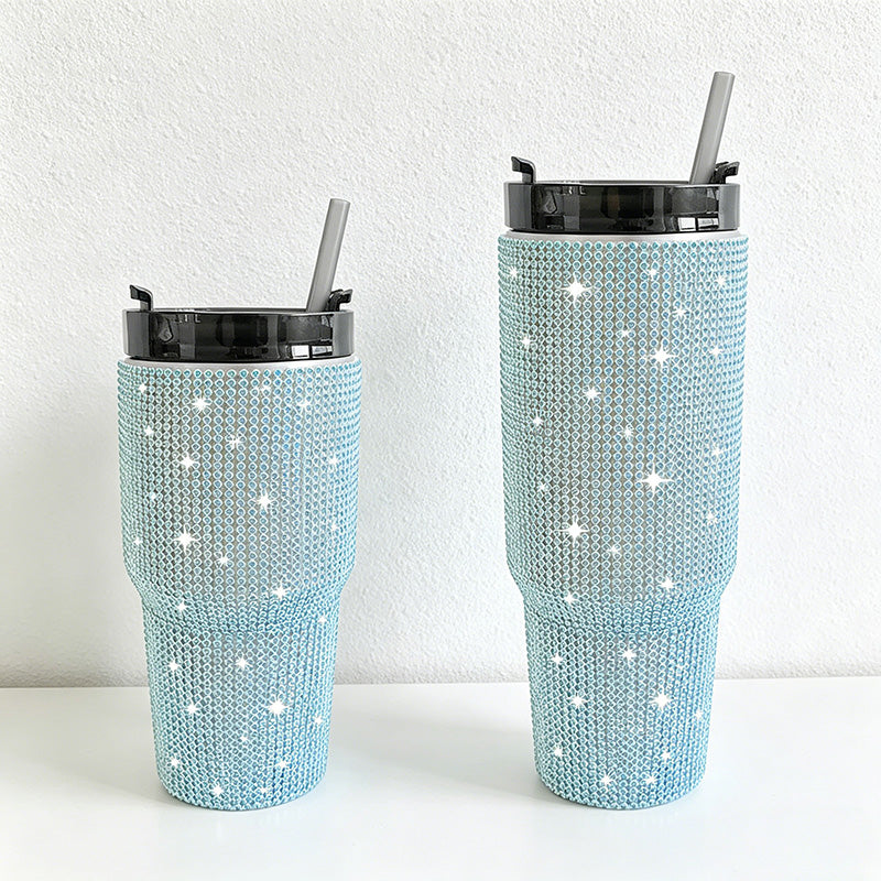 CouldNook 20/30oz Bling Rhinestone Car Tumbler - No Handle, Black Lid