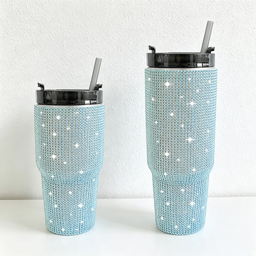 CouldNook 20/30oz Bling Rhinestone Car Tumbler - No Handle, Black Lid