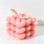 CouldNook 3D Heart Bubble Cube Scented Candle - Romantic Pastel Decor
