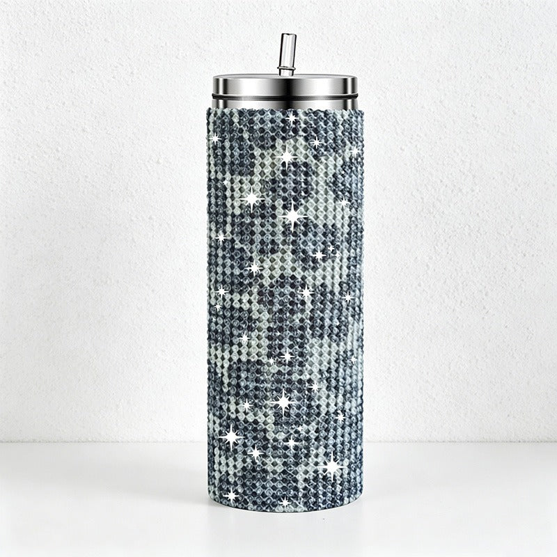 CouldNook 20oz Rhinestone Tumbler-Stainless Steel Vacuum Insulated Straight Body Tumbler with Straw