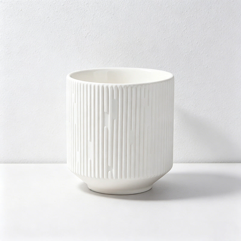 CouldNook Scented Candles - Vertical Striped Ceramic Wooden Wick Candle