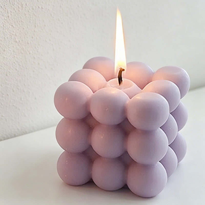CouldNook Large Bubble Cube Scented Candle - Pastel Morandi Aesthetic Decor