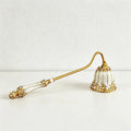 Vintage Rhinestone & Faux Pearl Candle Snuffer, Handheld Enamel Candle Extinguisher
