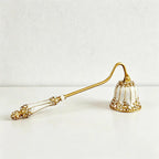 Vintage Rhinestone & Faux Pearl Candle Snuffer, Handheld Enamel Candle Extinguisher
