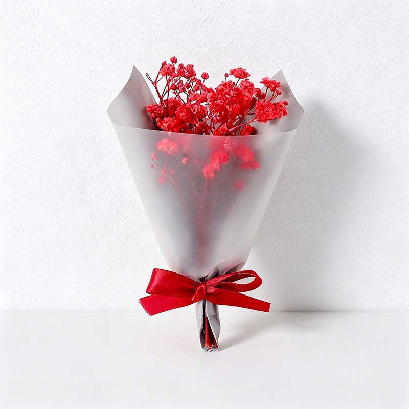 Mini Dried Baby's Breath Flower Bouquet and Soap Rose
