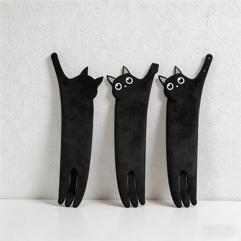 CouldNook Funny Long Cat Hanging Hand Towel - Super Absorbent Microfiber Towel