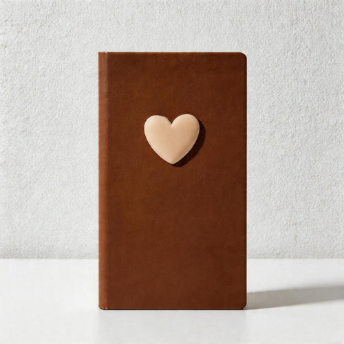 CouldNook 3D Heart Faux Leather Hardcover Notebook / Journal