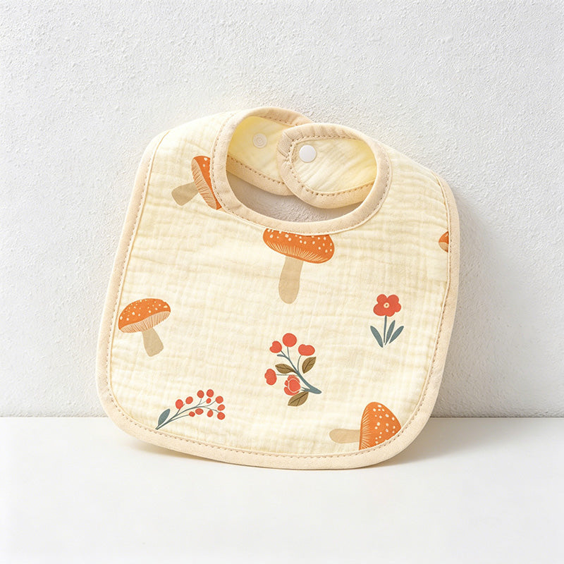 CouldNook Premium Muslin Cotton Baby Bib - Reversible 6-Layer U-Shape Drool Apron(set of 10)