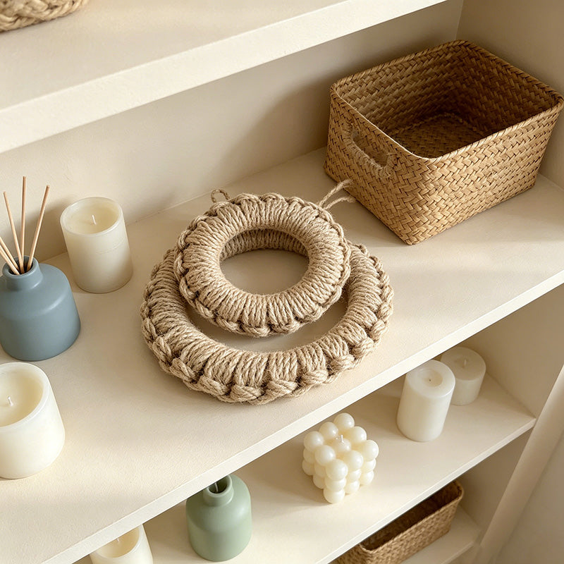 CouldNook Natural Jute Woven Trivet Ring - Rustic Hemp Pot Holder