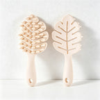 Leaf-Shaped TPR Shampoo Brush, Long Handle Scalp Massage Detangling Brush for Wet Hair