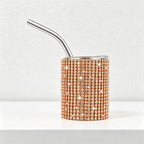 CouldNook Tumbler-3oz Rhinestone Straight Insulated Tumbler with Straw Mini Shot Glass Portable Car Cup