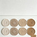 CouldNook 8-Piece Woven Cotton Coaster Set with Metal Holder - Minimalist Gradient Drink Mats