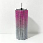 CouldNook 20oz Rhinestone Tumbler-Stainless Steel Vacuum Insulated Straight Body Tumbler with Straw