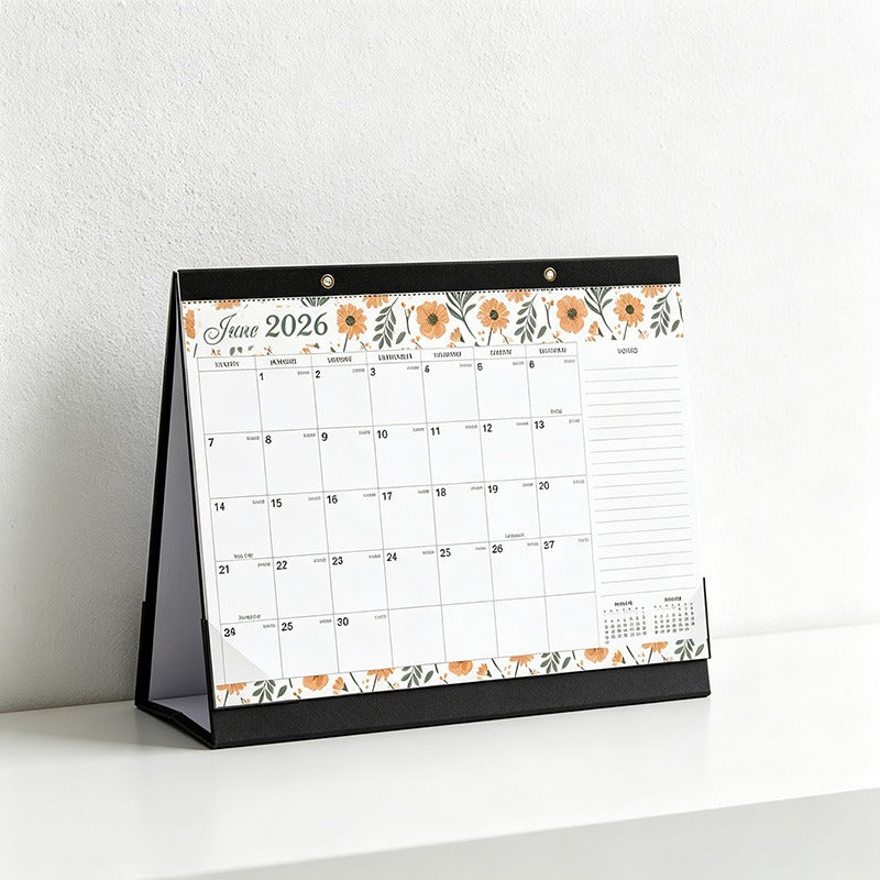 English 2026-2027 Wall Calendar - Floral Art Monthly Planner