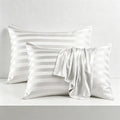 CouldNook Striped Silky Satin Pillowcase Set - Luxury Hotel Bedding (Set of 2)