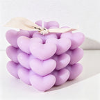 CouldNook 3D Heart Bubble Cube Scented Candle - Romantic Pastel Decor