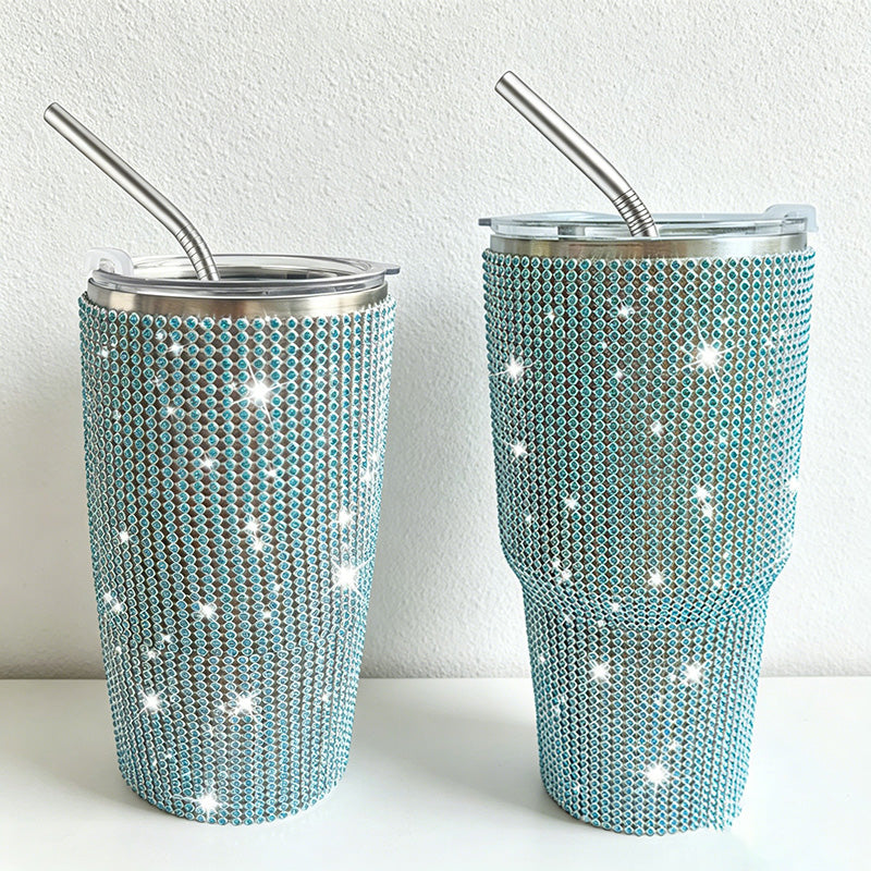 CouldNook 20/30oz Rhinestone Tumbler-Stainless Steel Vacuum Insulated Ice Tumbler with Straw