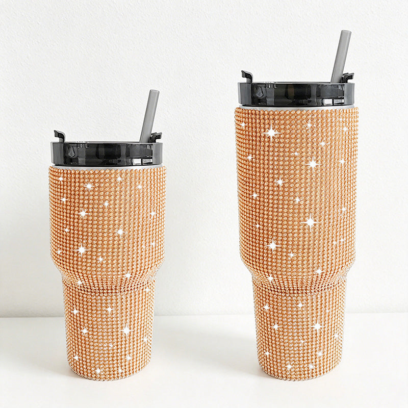 CouldNook 20/30oz Bling Rhinestone Car Tumbler - No Handle, Black Lid