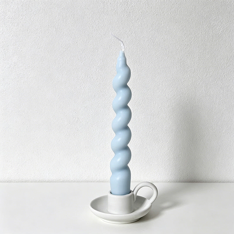 Twisted Spiral Taper Candles - Long Stem Decorative Dinner Candles