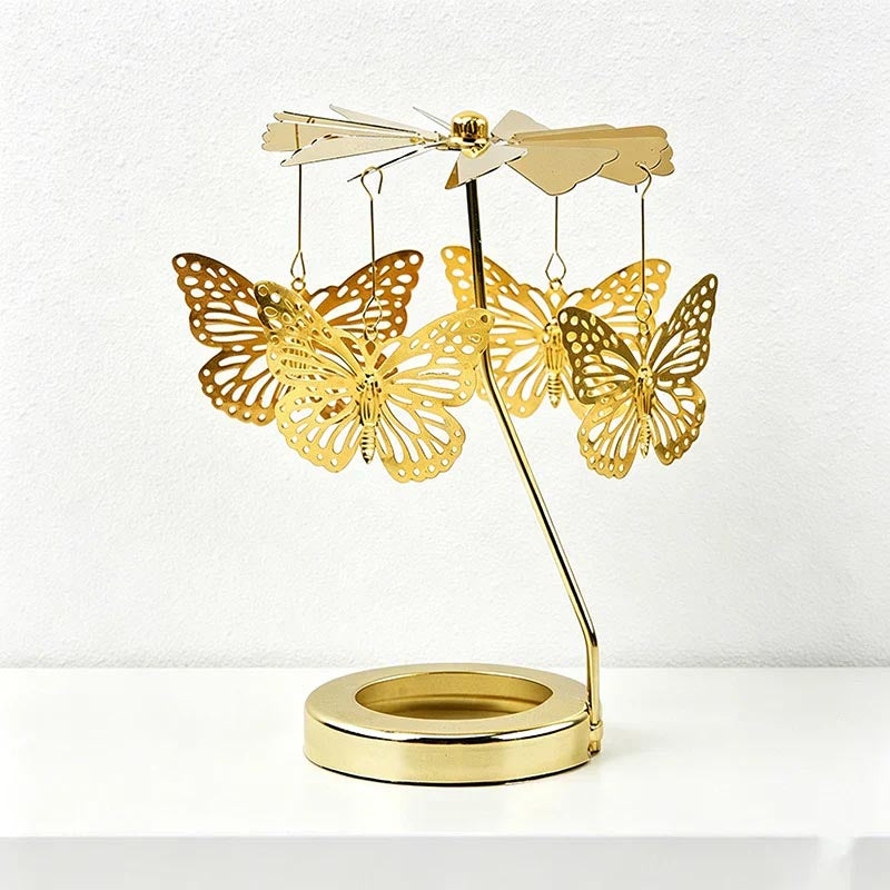 Rotating Carousel Candle Holder Candle Making Kits - Golden Spinning Tealight Carousel
