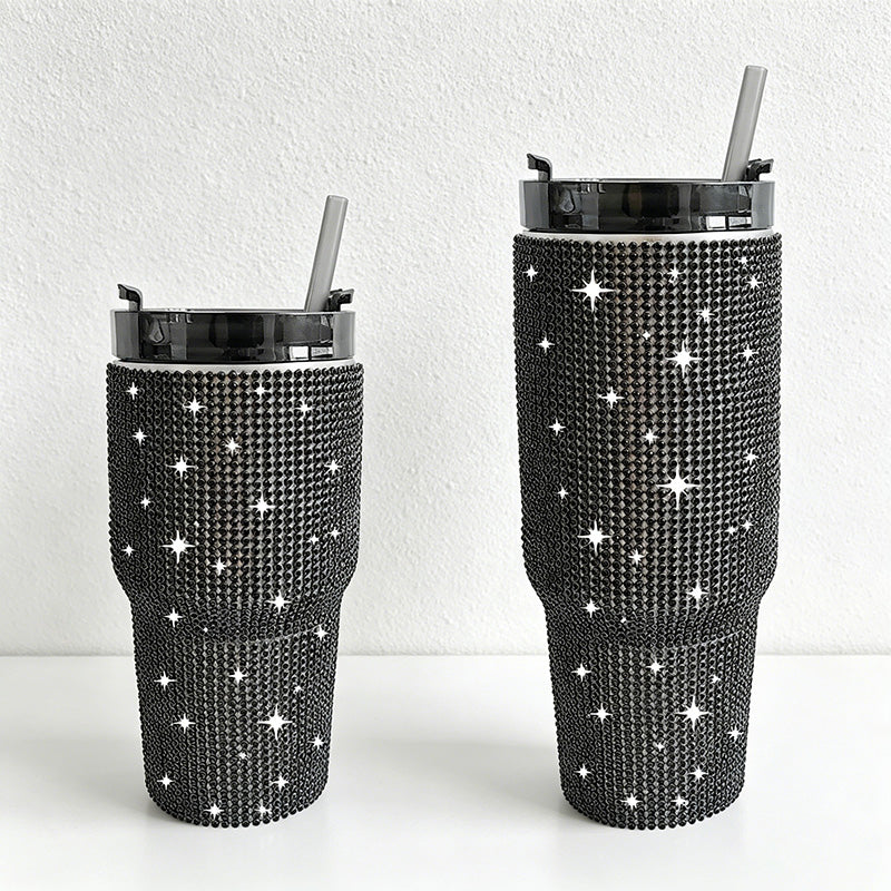CouldNook 20/30oz Bling Rhinestone Car Tumbler - No Handle, Black Lid